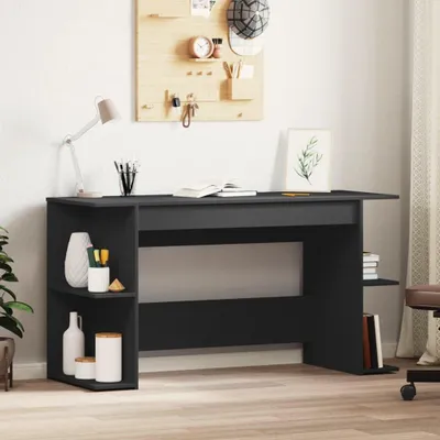 Produktbild von Schreibtisch für das Büro, Schwarz, 140 x 50 x 75 cm aus Holzwerkstoff