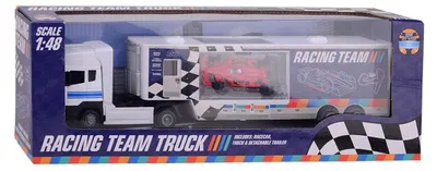 Immagine prodotto di Camion giocattolo Johntoy Squadra corse con auto da corsa pressofusa 37 cm
