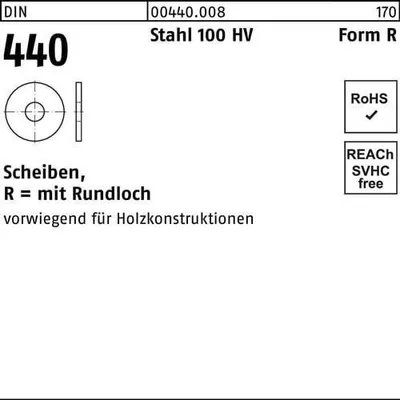Produktbild von Reyher  440 U-Scheiben 24,0 x80x6,0 Stahl blank (50 Stück)