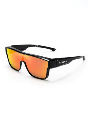 Produktbild von ROCKBROS Überzieh Sonnenbrille Polarisierte UV400 Fahrradbrille über Brillenträger Blendschutz für Outdoor Radsport Laufen Herren Damen Schwarz/Grau