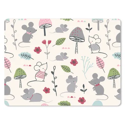 Produktbild von MuchoWow® Mauspad Mousepad Mäuse - Muster - Herbst - Pilz 23x19 cm - Mousepads - Maus Mat - Pad - Mausunterlage - Schreibtischunterlage - Mauspad