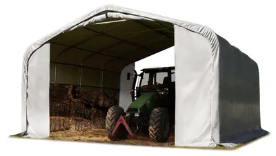 Zdjęcie produktu dla Namiot rolniczy 6x6 m Plandeka PCV 850 Newton - szary - Podłoże ziemia