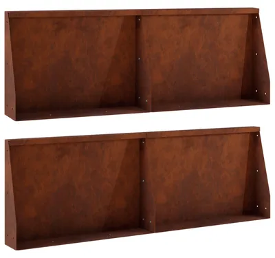 Productafbeelding van vidaXL Steunmuur, 4 stuks, 60 x 12 x 50 cm, weerbestendig staal, roestlook