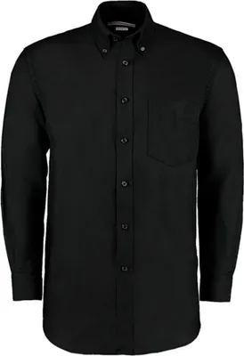 Produktbild von Kustom Kit Workwear Oxford Herren Langarm Hemd, Shirt, Größe:15.5 (39/40cm), Farbe:Schwarz
