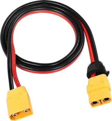 Imagen del producto de Cable con conector XT90, calibre 10 AWG, 1 metro de longitud, color rojo y