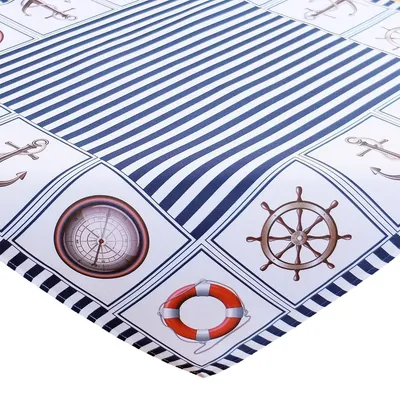 Imagen del producto de Mantel TERESA, diseño náutico a rayas, estampado, poliéster, color azul, 85 x 85 cm