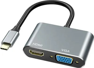Produktbild von USB C zu HDMI+VGA Adapter  4K HDMI 1080P VGA Type C auf HDMI VGA macbook ipad