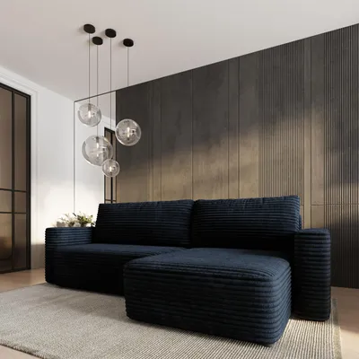 Produktbild von Masseno Ecksofa TELIN mit Schlaffunktion L-Form, Sofa mit Bettkasten, Wohnzimmersofa, Couch, Soffa, Bettsofa, Couchgarnitur- Schwarz, TILIA 100