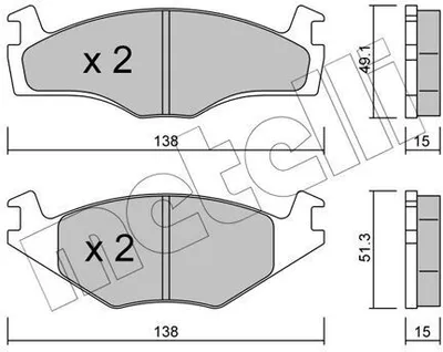 Produktbild von METELLI Bremsbeläge Satz Vorne Bremsklötze für VW GOLF II (19E, 1G1) 22-0045-0