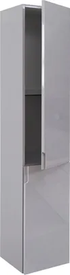 Zdjęcie produktu dla Szafka wisząca HWC-B19, midi szafka wysoka meble łazienkowe, wysoki połysk 150x30cm ~ szary