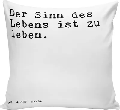 Produktbild von Mr. & Mrs. Panda Kissen 40x40 Der Sinn des Lebens... - Weiß - Geschenk, Dekokissen, Spruch Sprüche Weisheiten Zitate Lustig Weisheit Worte, Deko, Lebenssinn, Lebens