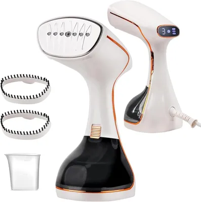 Produktbild von Dampfglätter 1800W für Kleidung, 320ml Wassertank, Schnellaufheizung, Dampfbügeleisen inkl. 2 Bürsten, Faltenentferner gegen Bakterien