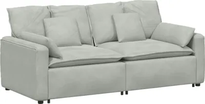 Produktbild von vidaXL Modulares Sofa mit Kissen Hellgrau