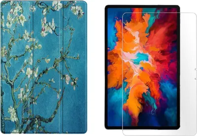Zdjęcie produktu dla zestaw 2w1 do tabletu Lenovo Tab P11 Pro TB-J706F 11,5 cala z inteligentnym pokrowcem + szkłem ochronnym z automatycznym zasypianiem / budzeniem z magnetycznym zamknięciem