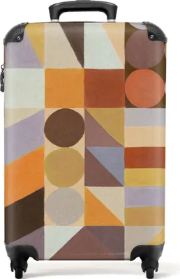 Produktbild von NoBoringSuitcases.com® Koffer Handgepäck Trolley Rollkoffer Kleine Reisekoffer mit 4 Rollen - Geometrie - Formen - Farben - Pastell - Cabin Size < 55x40x23 cm & 55x40x20 cm - Fotokoffer - Kabinenkoffer - BoardgepäckHandgepäck Koffer 55x35x20 cm, 36L,