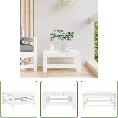 Produktbild von The Living Store Gartenhocker Weiß Massivholz Kiefer