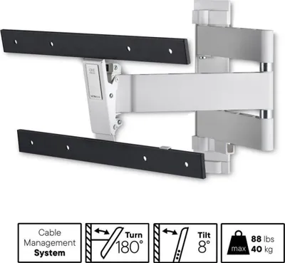 Produktbild von One For All WM6453, 81,3 cm (32"), 195,6 cm (77"), 200 x 200 mm, 400 x 400 mm, 0 - 20°, Schwarz, Weiß