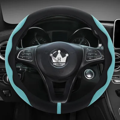 Obrázok produktu pre Poťah na volant, zamatový, zelený a čierny, univerzálny, 37-38 cm