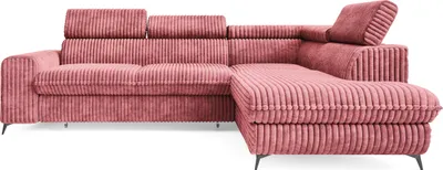 Produktbild von Masseno Ecksofa VELISS mit Schlaffunktion L-Form, Sofa mit Bettkasten, Wohnzimmersofa, Couch, Soffa, Bettsofa, Couchgarnitur- Rosa, TILIA 62