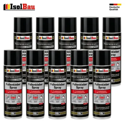 Isolbau Folienkleber-Spray 10 x 500 ml Baukontaktkleber Dampfsperrfolie Sprühkleber