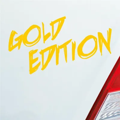 Produktbild von Auto Aufkleber Gold Edition Auto Car Tuning 15x7 cm Gelb Sticker Heckscheibenaufkleber