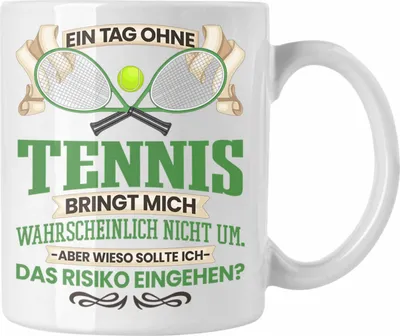 Produktbild von Trendation - Tennis Tasse Geschenk für Tennis-Spieler Spielerin Lustiger Spruch Geschenkidee (Weiß)