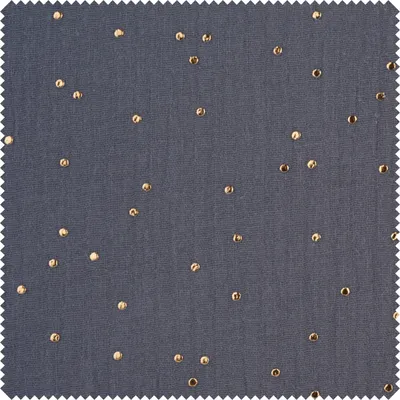 Produktbild von Musselin Baumwoll-Stoff "Goldene Punkte", B 130 cm, Meterware Grau