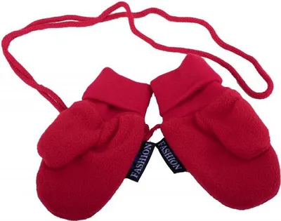 Produktbild von Babymode: Rote P&T Fäustlinge mit Band - Mikrofleece - 0-1 Jahr