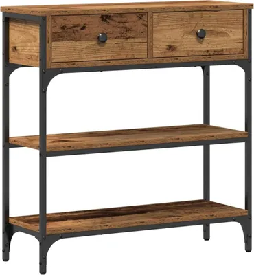 Zdjęcie produktu dla vidaXL Konsola z półką z drewna odzyskanego 72,5 x 25 x 75 cm materiał drewnopochodny