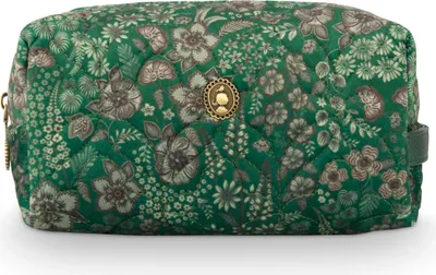 Produktbild von Pip Studio Coco Cosmetic Bag Medium Quilted Daisy Dreams Farbe Green 21.5x10x10.5cm