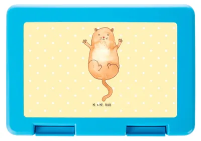 Produktbild von Mr. & Mrs. Panda Lunchbox Katze Umarmen - Gelb Pastell - Geschenk, Snackbox, Bentobox, Bento Box, Frühstücksdose, Katzen, Cat, Brot Aufbewahrungsbox, Cats, Familie
