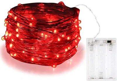 Productafbeelding van Ibenzoa® LED-lichtketting, warmwit – Set van 3 stuks, elk 3 meter lang, met 30 LED's op flexibele koperdraad, werkt op batterijen (3x AA, niet inbegrepen), IP65, geschikt voor binnen- en buitengebruik