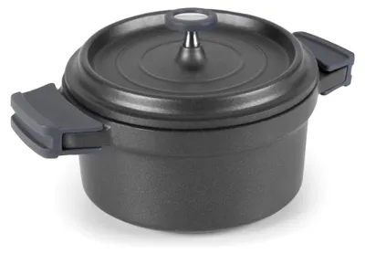 Aluminium-Pfanne 16 cm mit Deckel, antihaftbeschichtet, schwarz