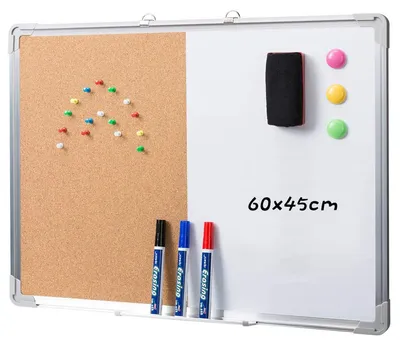 Produktbild von Magnetisches Whiteboard und Pinnwand Set - Kombinationsboard 60 x 45 cm
