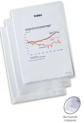 Produktbild von 250 Akten Hüllen oben + seitlich offen Prospekt Sicht Dokumenten Sammel Mappe