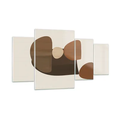 Produktbild von Bilder auf glas - 4 Teile - Abstraktion Braun Minimalismus - 160x90cm - Glasbilder - Wandbilder - Bilder - Wanddekoration aus Glas - Glas Bilder - Wandbild auf Glas - GDL160x90-4212