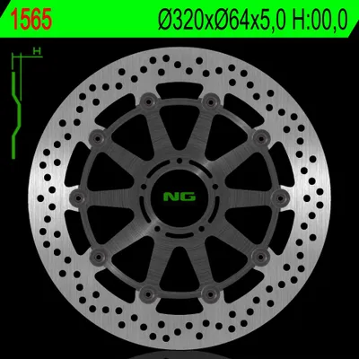 Produktbild von Ng Vordere Bremsscheibe Für Ktm Superduke 1290 14-22 (320X64X5.0Mm) (5X8.5Mm) Schwimmend