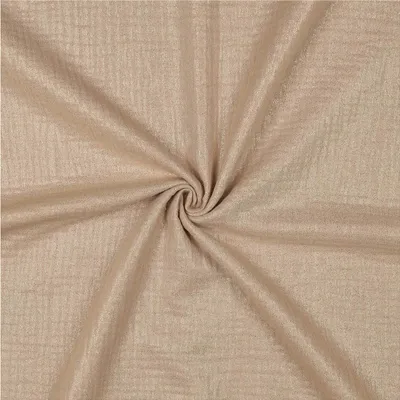 Glitzer Musselin Stoff 50x136cm uni Oeko-Tex Double Gauze Windeltuch Mulltuch Baumwolle beige