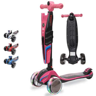 Produktbild von Habib 3-Rad Roller mit LED-Licht | Klappbar & bis 50kg belastbar: Pink