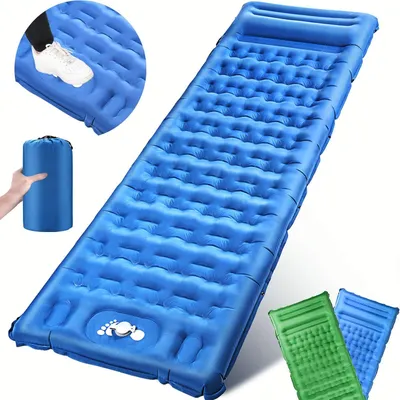 Produktbild von Selbstaufblasbare Isomatte 12 cm dick, 195x66 cm, mit Fußpumpe, für Camping