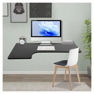 Produktbild von Wandklapptisch 100x60cm, Wandmontierter Tisch aus MDF, Klapptisch für Arbeitszimmer, Schlafzimmer, Küche (Schwarz)