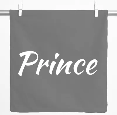 Produktbild von Huuraa Kissenbezug Prince Schriftzug 40x40cm Steel Grey Baumwolle Dekokissenbezug Geschenkidee