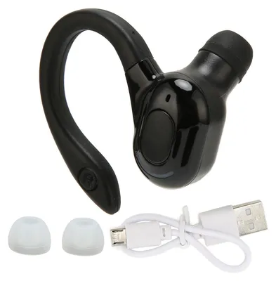 Obrázok produktu pre Bluetooth slúchadlá, stereo, IPX4, vodotesné, nabíjanie cez USB, bezdrôtové slúchadlá do jedného ucha na behanie, jazdu, čierne