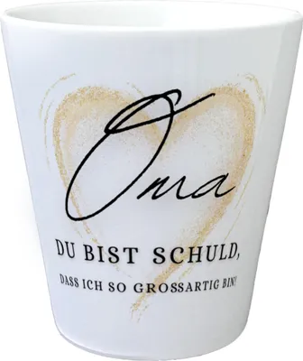 Produktbild von Herz Blumentopf mit Spruch Oma Grund meiner Großartigkeit
