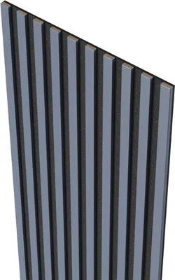 Produktbild von MEBANO. Akustikpaneele Holz 240 x 53 cm, Farbe: Arctis Grau Wandpaneele, Holzpaneele Wand, Moderne Lamellenwand auf Filz, MDF Wandverkleidung