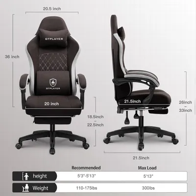 Produktbild von Gaming-Stuhl - Bürostuhl - Gaming-Stuhl - Computerstuhl - Bürostuhl - Ergonomisches Design