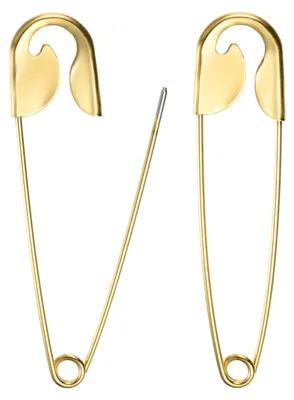 Produktbild von Sicherheitsnadeln - 2 Stück - 137 mm - Zinklegierung - Für Nähen und Bastelbedarf - Hellgold