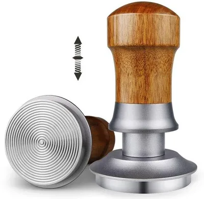 Immagine prodotto di Pressino per espresso da 54 mm, regolazione del vapore calibrata a 30 lbs, manico in noce, base in acciaio inossidabile, portafiltro da 54 mm per Barista Pro