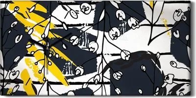 Produktbild von Wandbild Leinwand Bilder mit Uhr 60x30 Sommerblumen Tropischer Streifen Tier - schwarze Hände