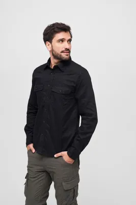 Image de Brandit chemise en flanelle noir, XL